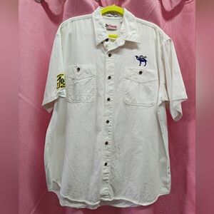 Chase Racewear Vintage Smoking Joe Camel Racing Button Up Shirt Sz XL
